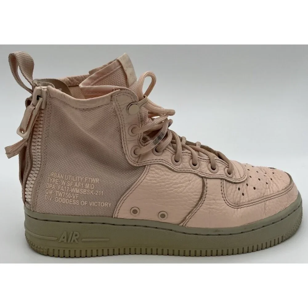 Nike Women’s SF AF1 Mid Air Force 1 Boots Orange Quartz AA3966-800 Size 8 - Picture 6 of 11